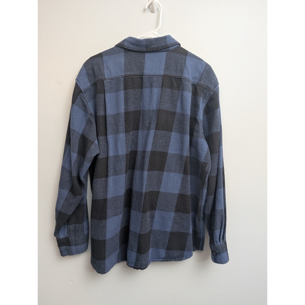 D3 Schmidt Workwear Mens XL Flannel Shirt Blue Black Buffalo Plaid Long Sleeve - Picture 3 of 3